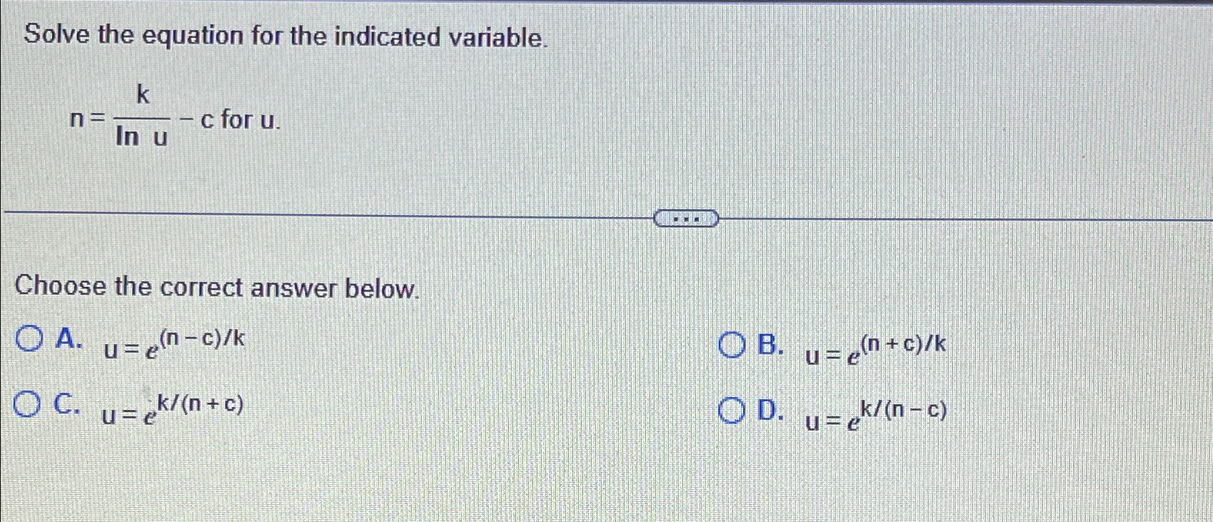 Solved Solve the equation for the indicated | Chegg.com