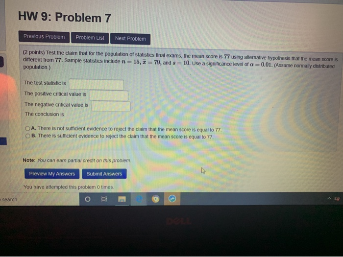 Solved HW 9: Problem 7 Previous Problem Problem List Next | Chegg.com