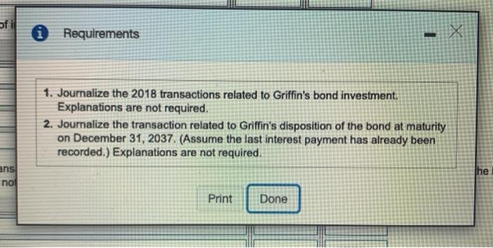 Solved Griffin Purchased A Bond On January 1, 2018, For | Chegg.com