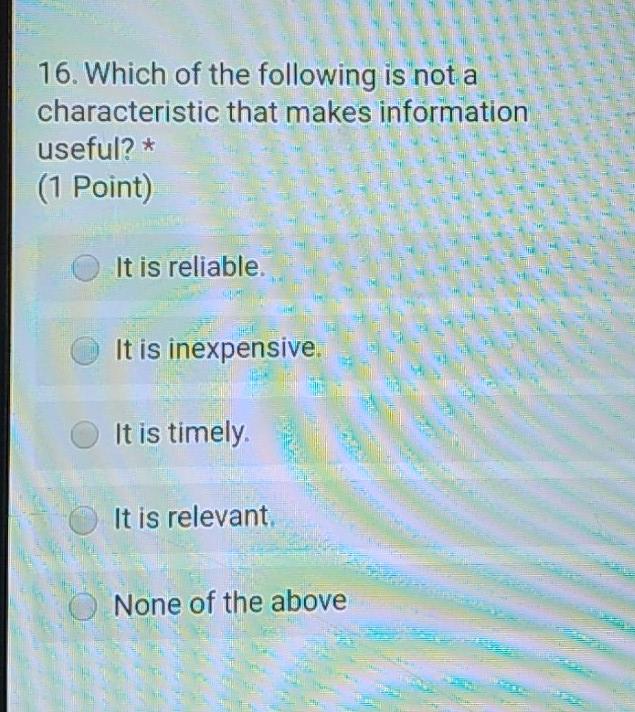Solved 16. Which of the following is not a characteristic | Chegg.com