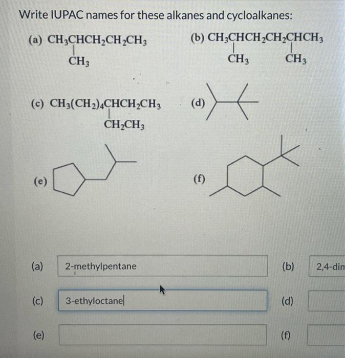 Iupac Names For Cycloalkanes