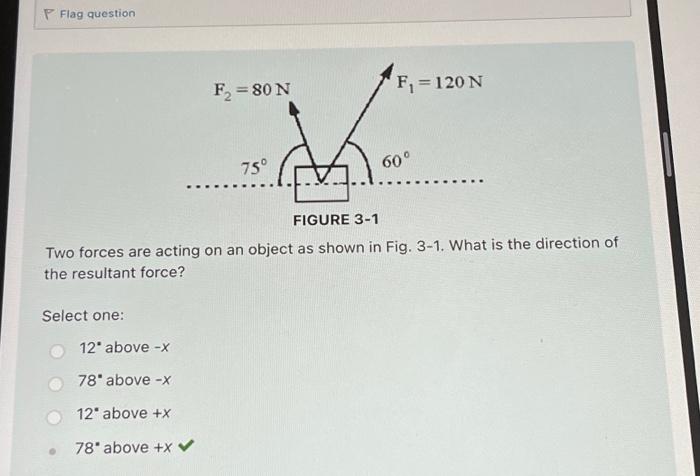 Solved Flag Question Select One F₁ 80 N 12 Above X 78⁰