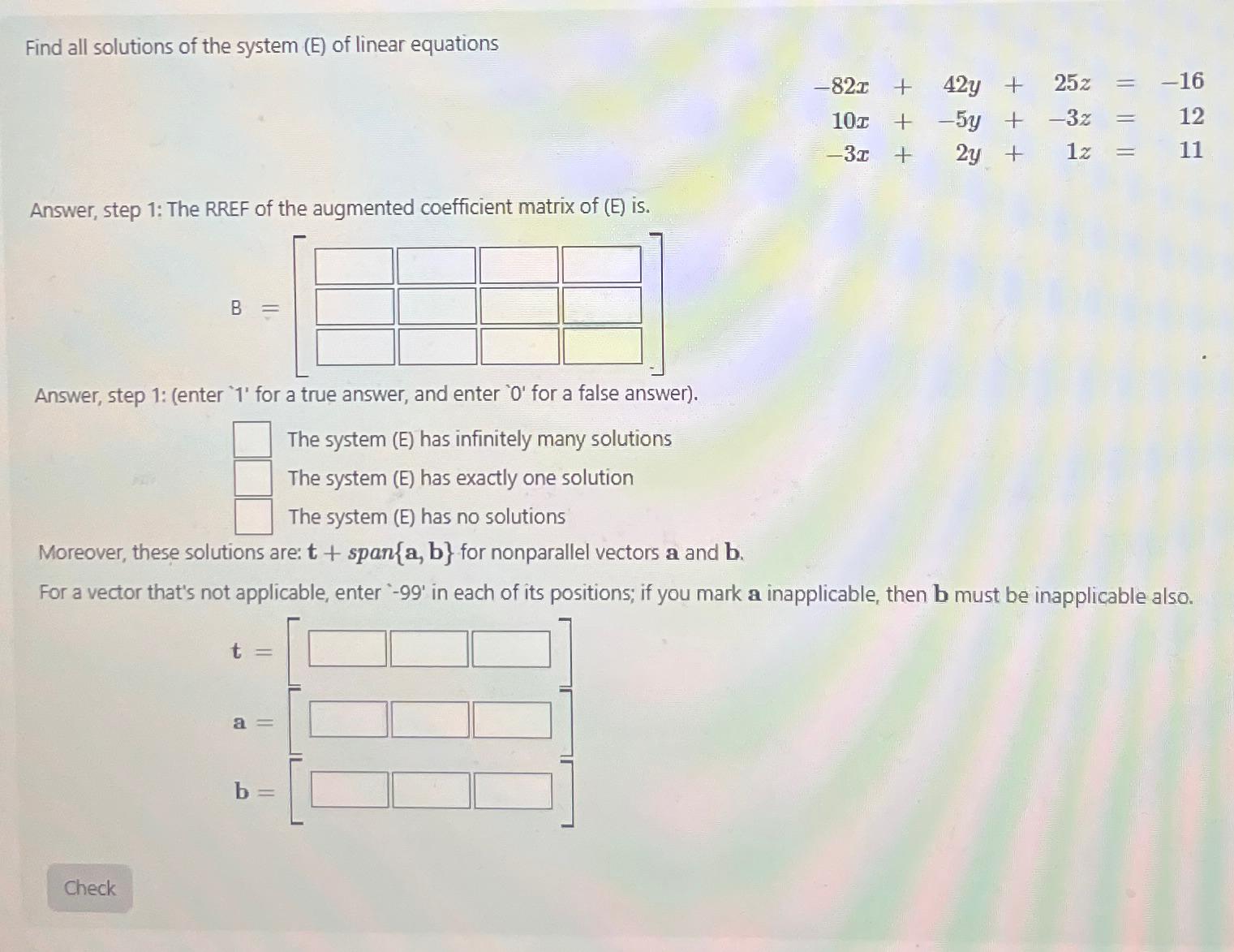 Solved Find all solutions of the system (E) ﻿of linear | Chegg.com