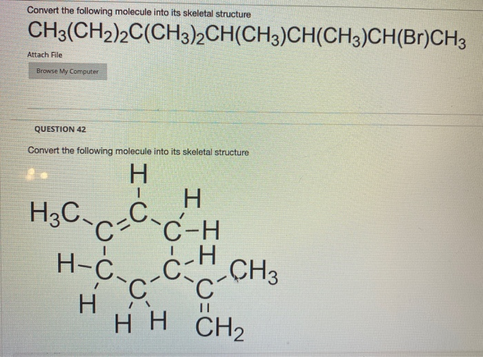 Solved Convert the following molecule into its skeletal | Chegg.com