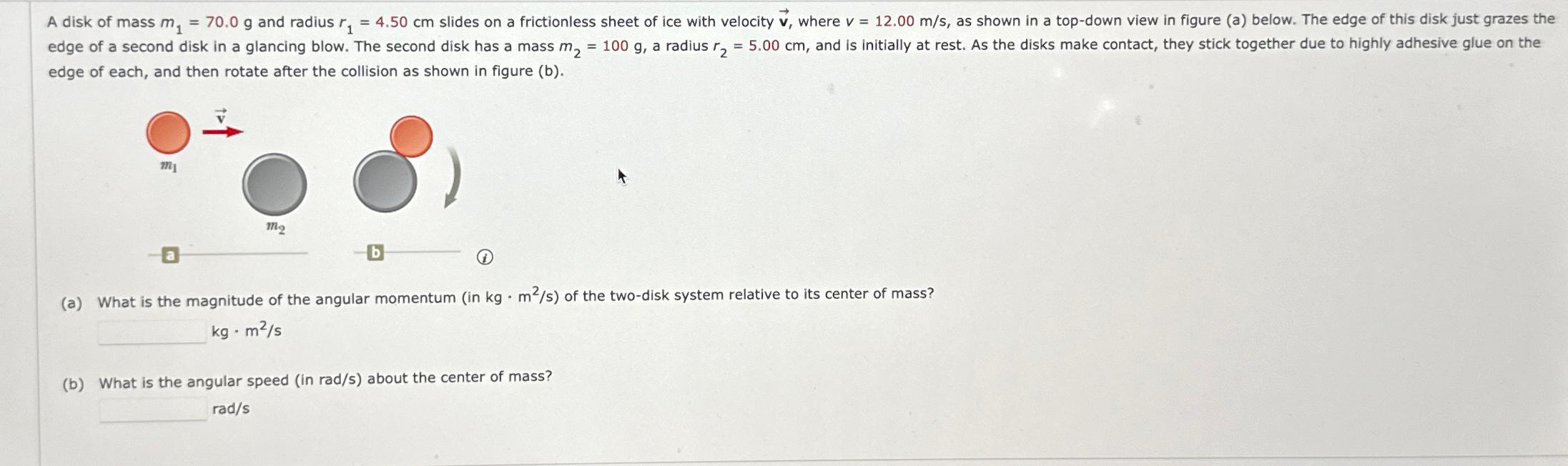 Solved edge of each, and then rotate after the collision as | Chegg.com
