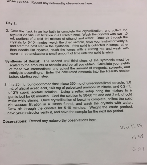 Solved Day 2: 1. Write a balanced equation for the | Chegg.com