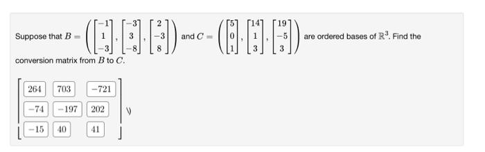 Solved Suppose that B=⎝⎛⎣⎡−11−3⎦⎤,⎣⎡−33−8⎦⎤,⎣⎡2−38⎦⎤⎠⎞ and | Chegg.com