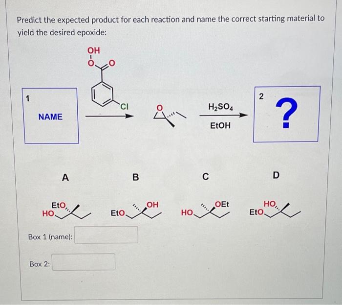 Solved Predict the expected product for each reaction and | Chegg.com