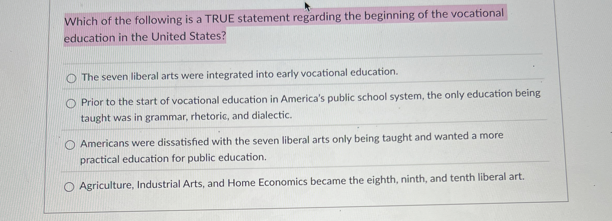 Solved Which of the following is a TRUE statement regarding | Chegg.com