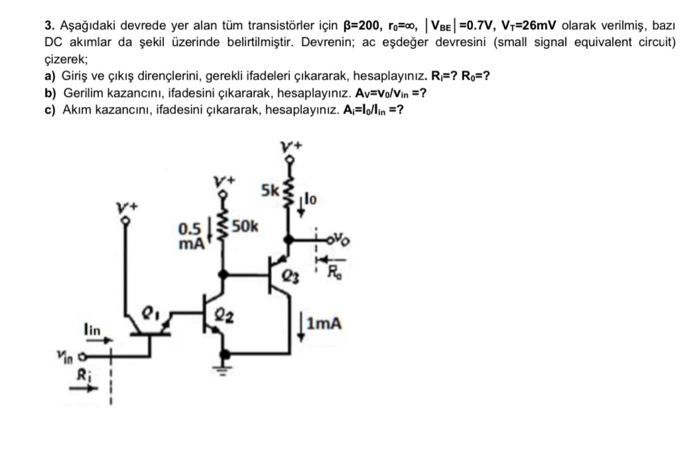 Solved Draw the small signal equivalent circuit and | Chegg.com