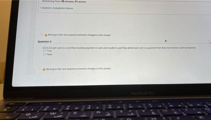Solved Remaining Time: 38 minutes. 01 second Question | Chegg.com