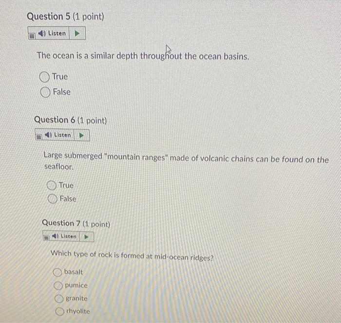 Solved The ocean is a similar depth throughout the ocean | Chegg.com