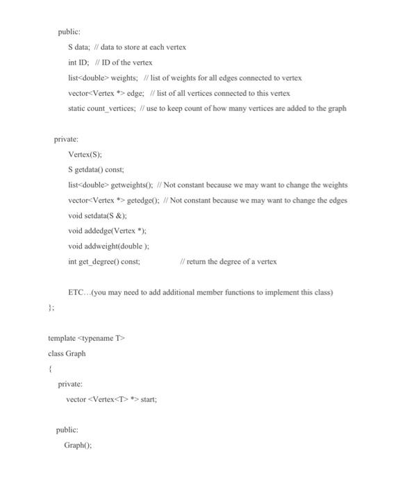Solved C++ please provide a test main function to test the | Chegg.com