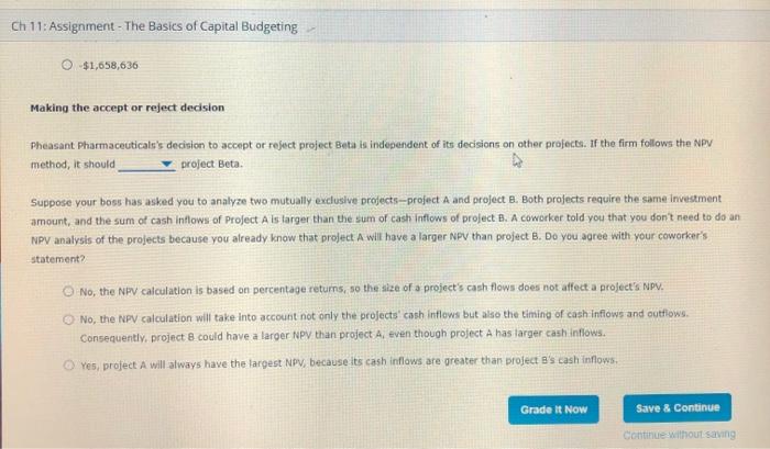 Solved Ch 11: Assignment - The Basics of Capital Budgeting | Chegg.com
