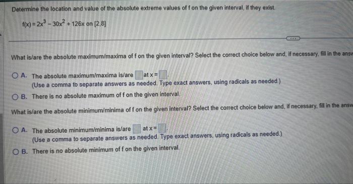 Solved Determine the location and value of the absolute | Chegg.com