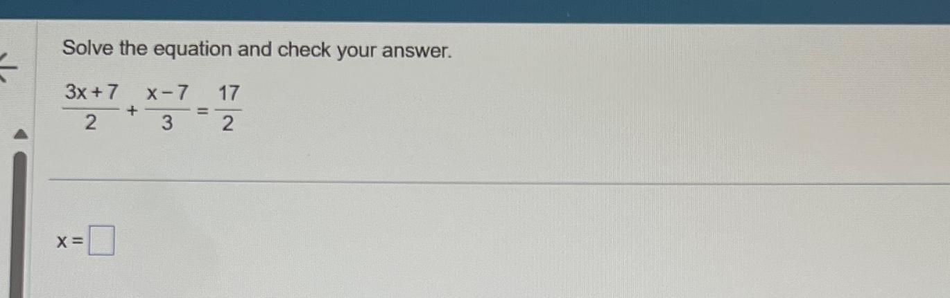 Solved Solve the equation and check your | Chegg.com