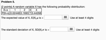 Solved Problem 5. (2 points) A random variable X has the | Chegg.com