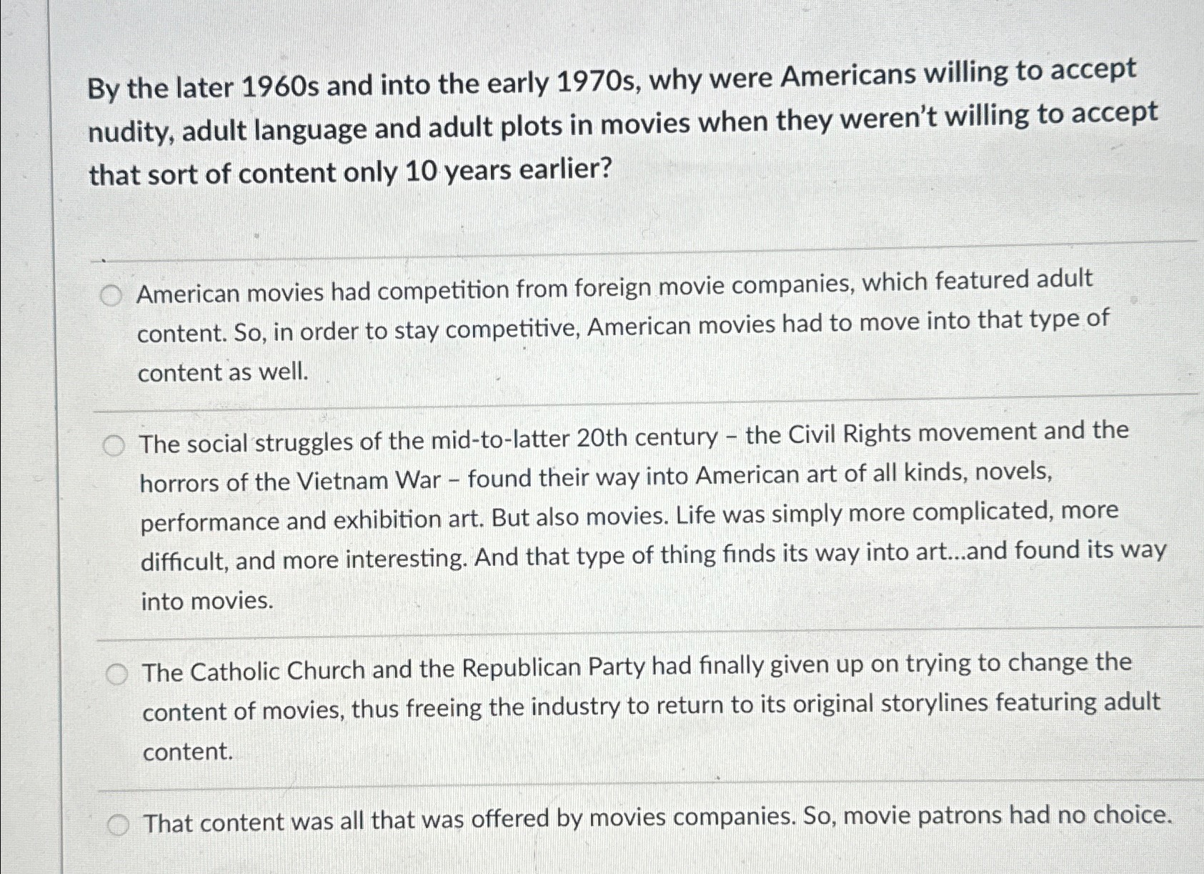 Solved By the later 1960 ﻿s and into the early 1970 ﻿s, ﻿why | Chegg.com