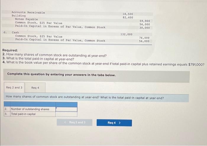 Solved How many shares of common stock are outstanding at | Chegg.com