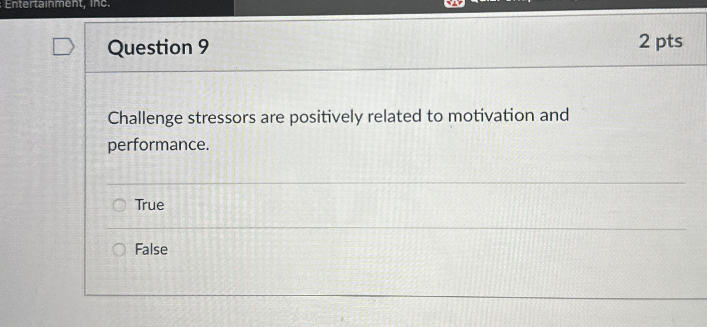 Solved Question 92 ﻿ptsChallenge stressors are positively | Chegg.com