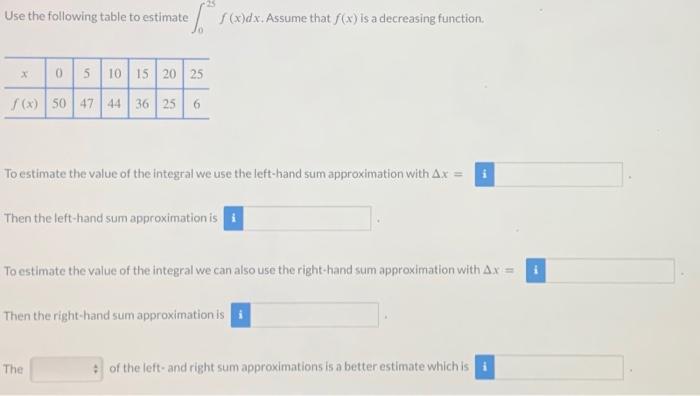 Solved Use the following table to estimate X 5 10 15 20 25 | Chegg.com