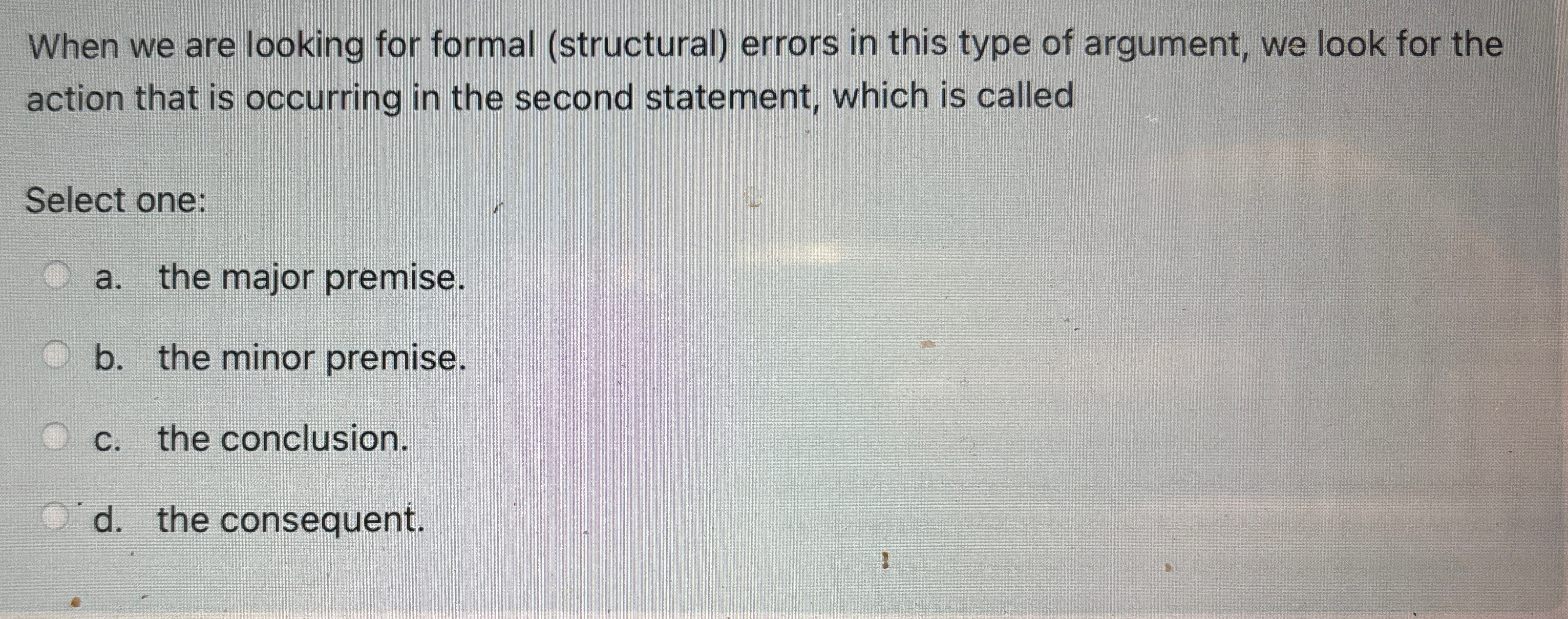Solved When we are looking for formal (structural) ﻿errors | Chegg.com