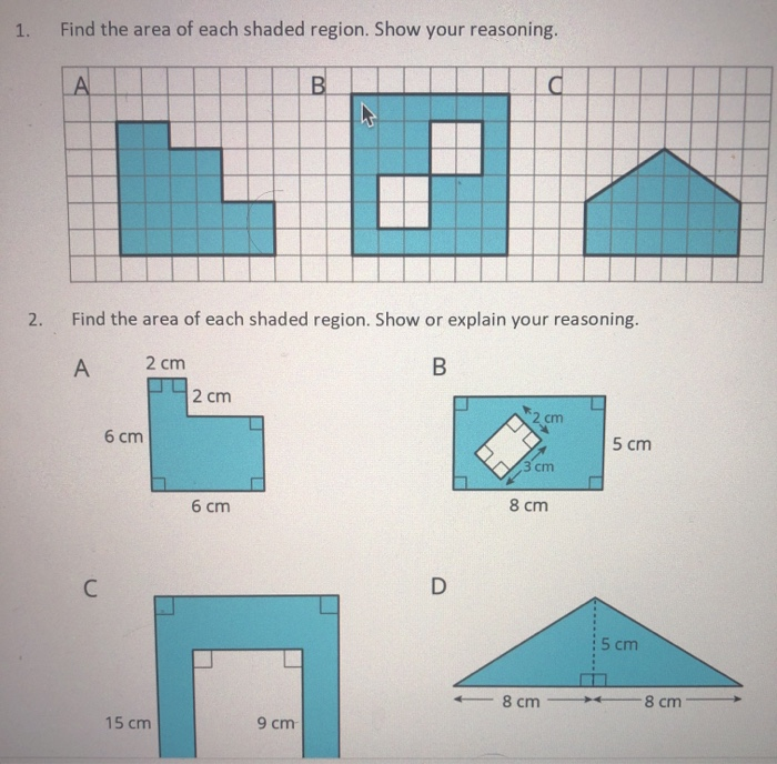 find the area of shaded region