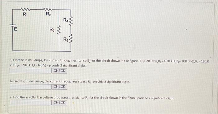 Solved A) Findthe In MilliAmps, The Current Through | Chegg.com