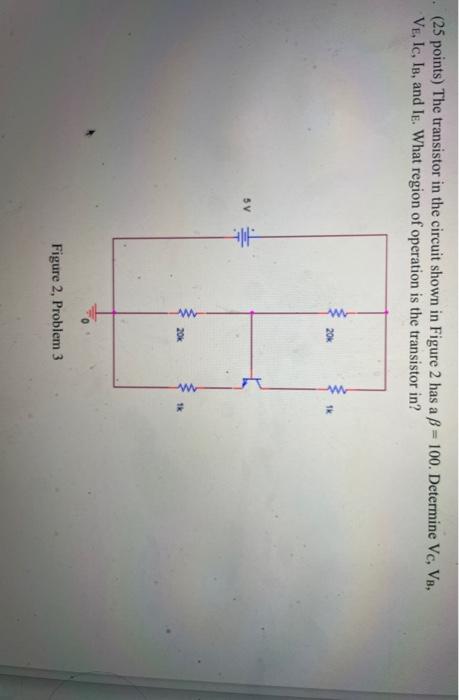 Solved (25 points) The transistor in the circuit shown in | Chegg.com