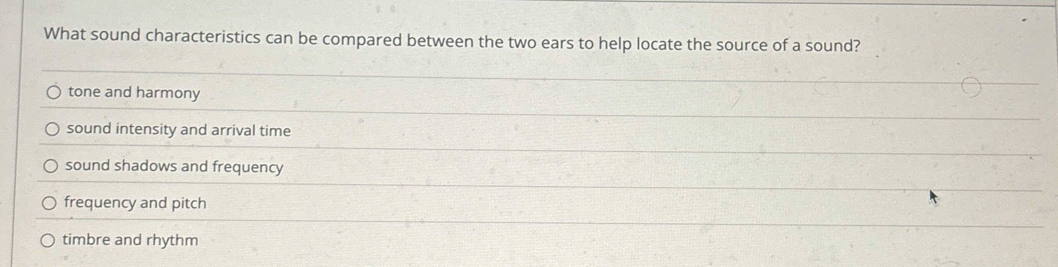 Solved What sound characteristics can be compared between