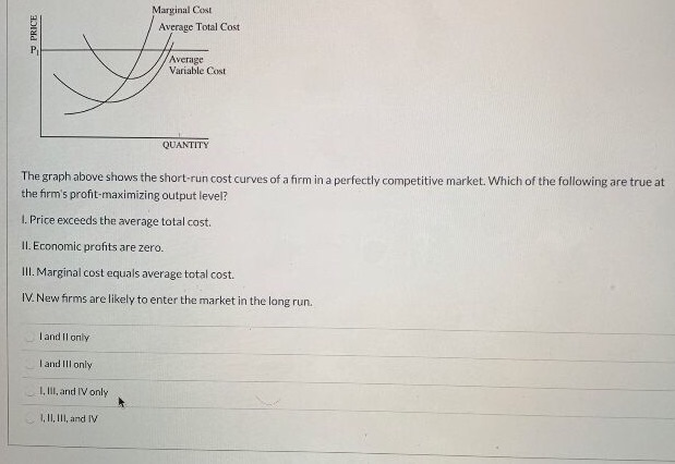 Solved Marginal Cost Average Total Cost Average Variable | Chegg.com