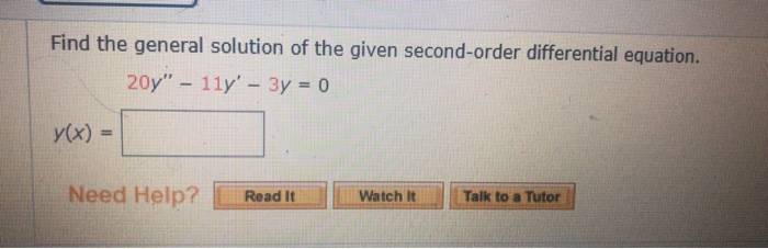Solved Find the general solution of the given second-order | Chegg.com