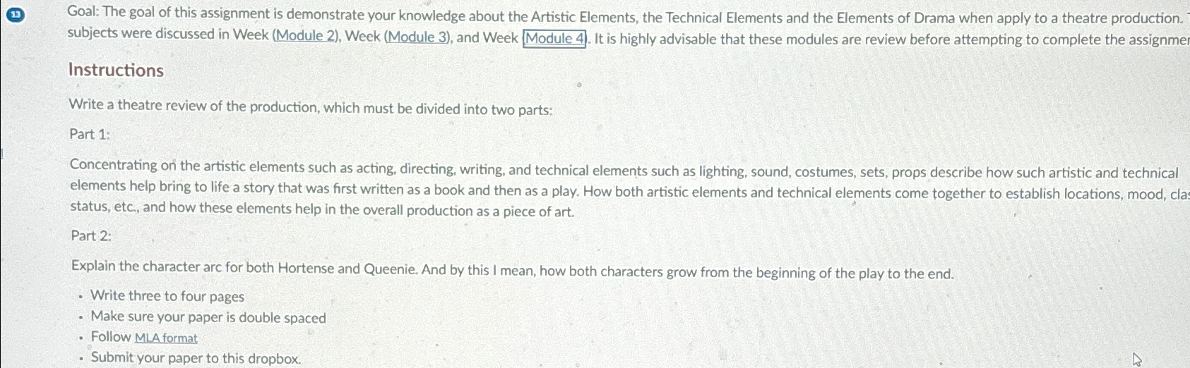 Goal: The goal of this assignment is demonstrate your | Chegg.com