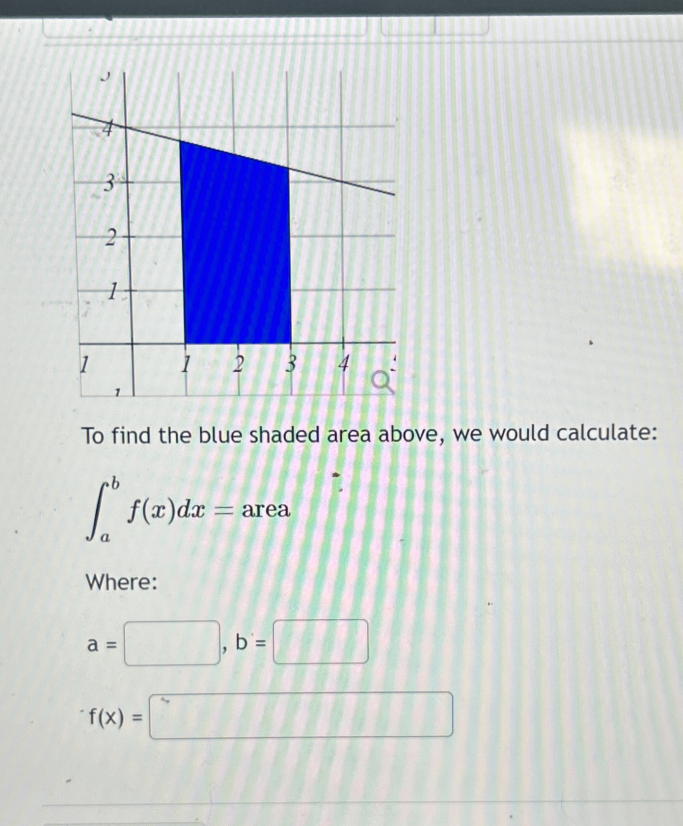 Solved To find the blue shaded area above, we would | Chegg.com