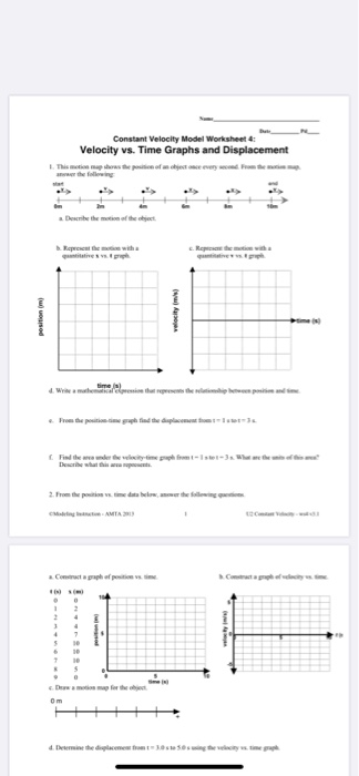 36 Position Vs Time And Velocity Vs Time Graphs Worksheet Answers