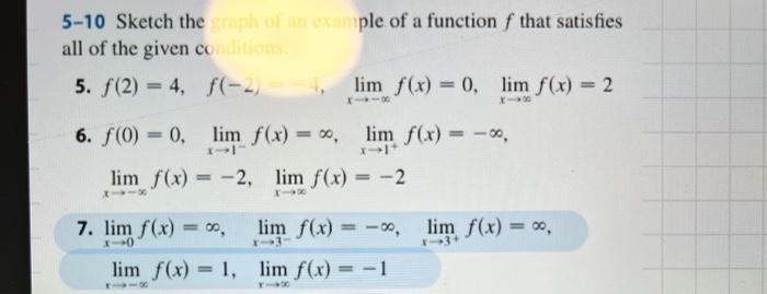 Solved 5-10 Sketch the graph of an example of a function f | Chegg.com
