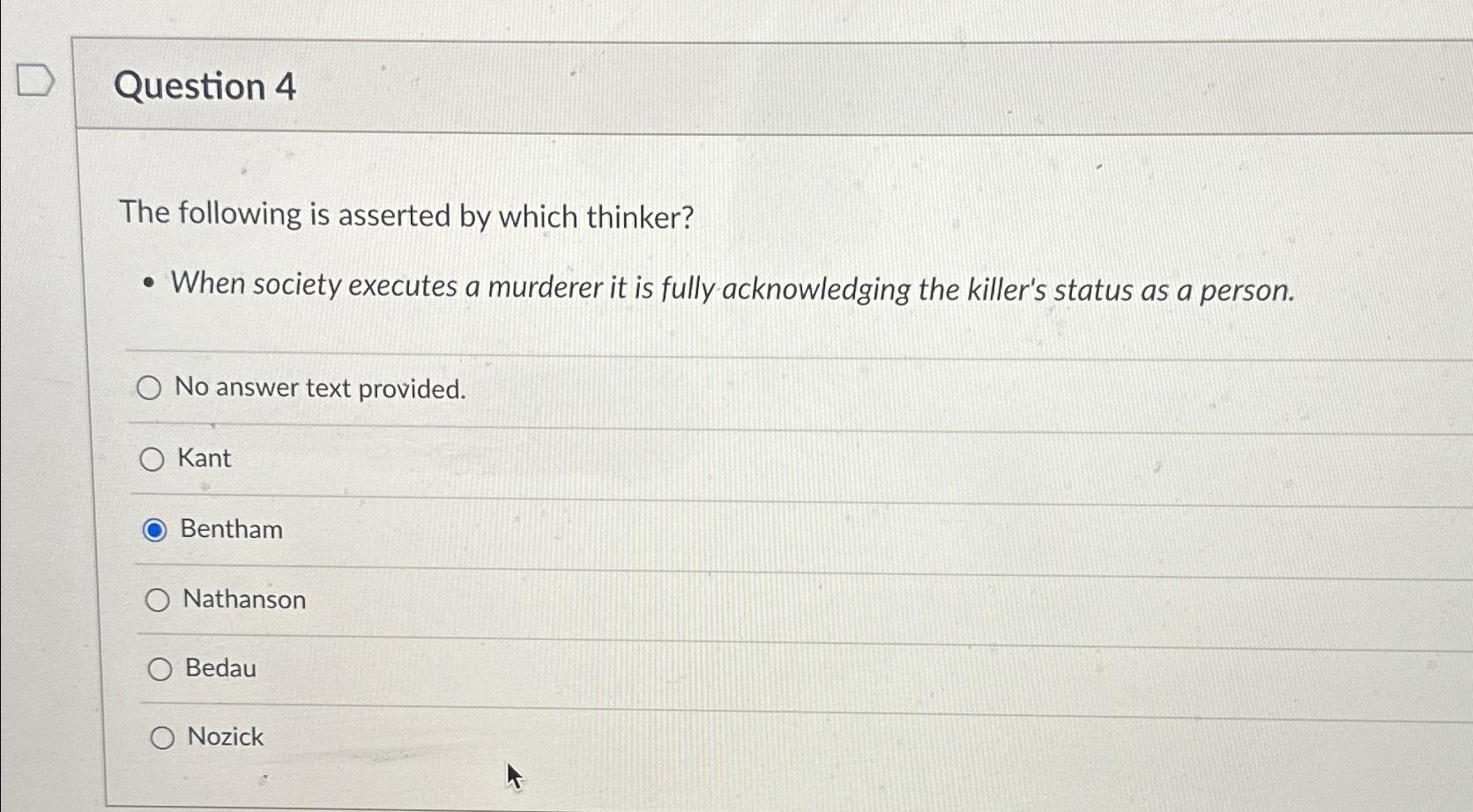 Question 4The following is asserted by which | Chegg.com