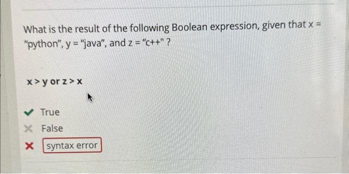 Solved What is the result of the following Boolean | Chegg.com