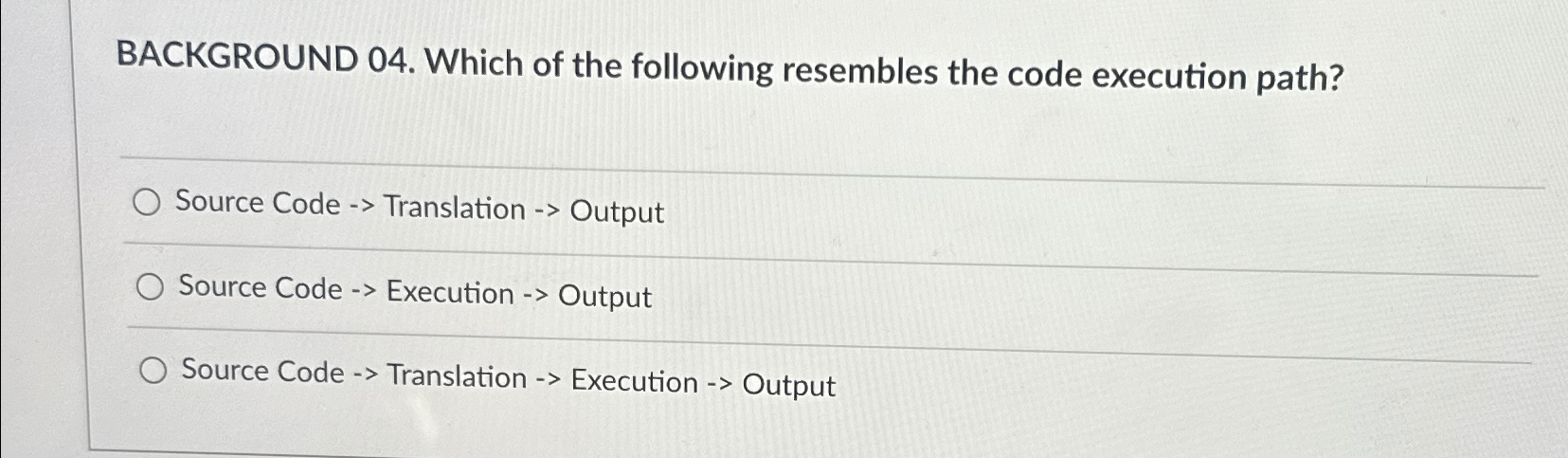 Solved BACKGROUND 04. ﻿Which of the following resembles the | Chegg.com