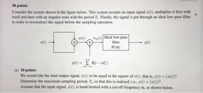 Solved 30 points Consider the system shown in the figure | Chegg.com