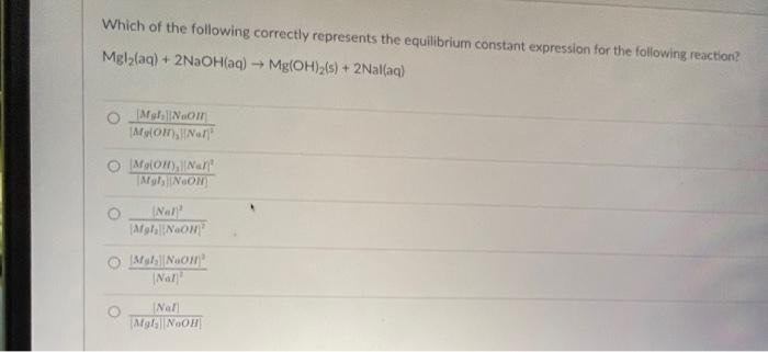 Solved Which of the following correctly represents the | Chegg.com