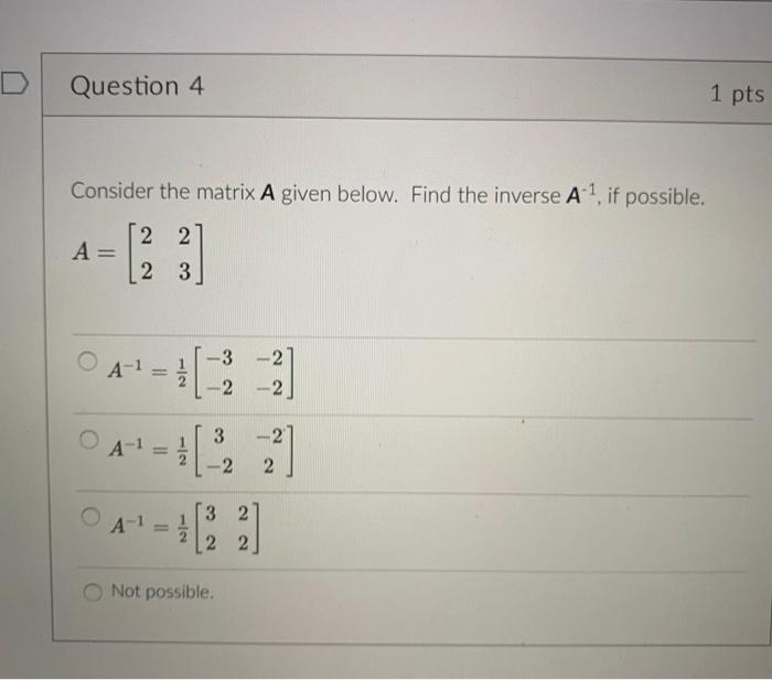 Solved Question 1 For The Matrices A And B Given Below, | Chegg.com