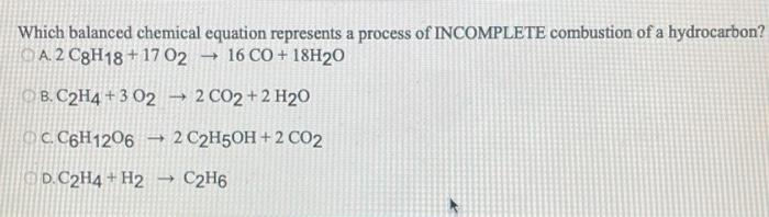 Solved Which balanced chemical equation represents a process | Chegg.com