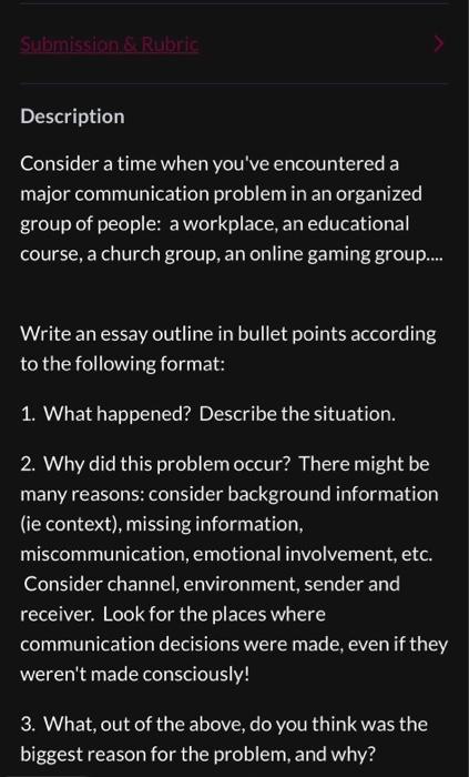 miscommunication essay