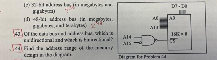 Solved (c) 32-bit address bus (in megabytes and gigabytes) | Chegg.com