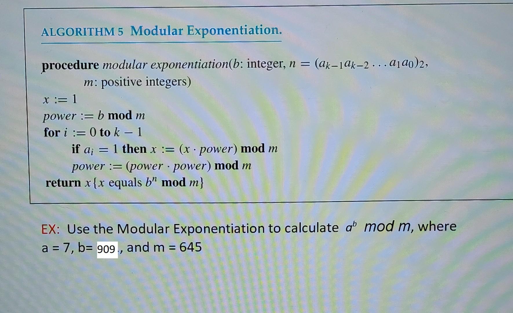 Solved 4. [12 marks] The Modular Operation x mod m = r