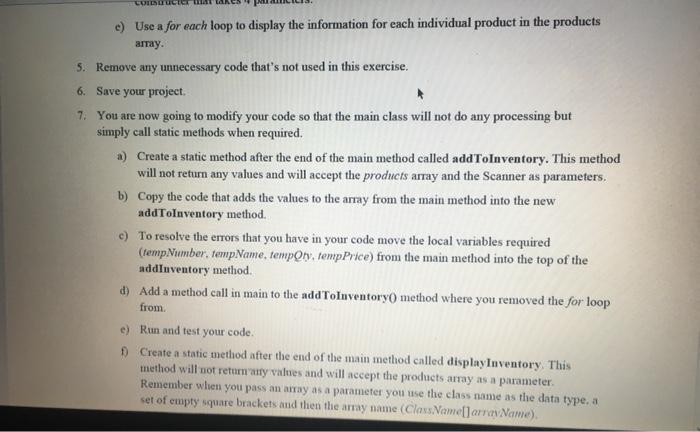 Solved Overview Create an inventory program that can be used | Chegg.com