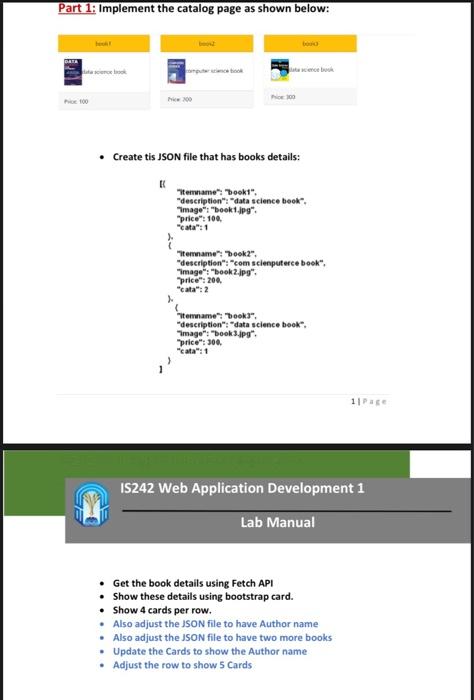 Solved Part 1: Implement The Catalog Page As Shown Below: | Chegg.com