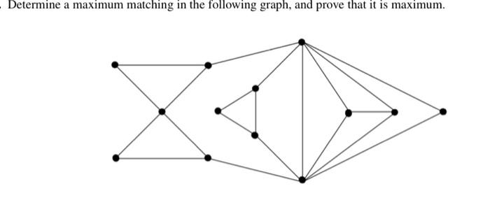 Solved Determine a maximum matching in the following graph, | Chegg.com