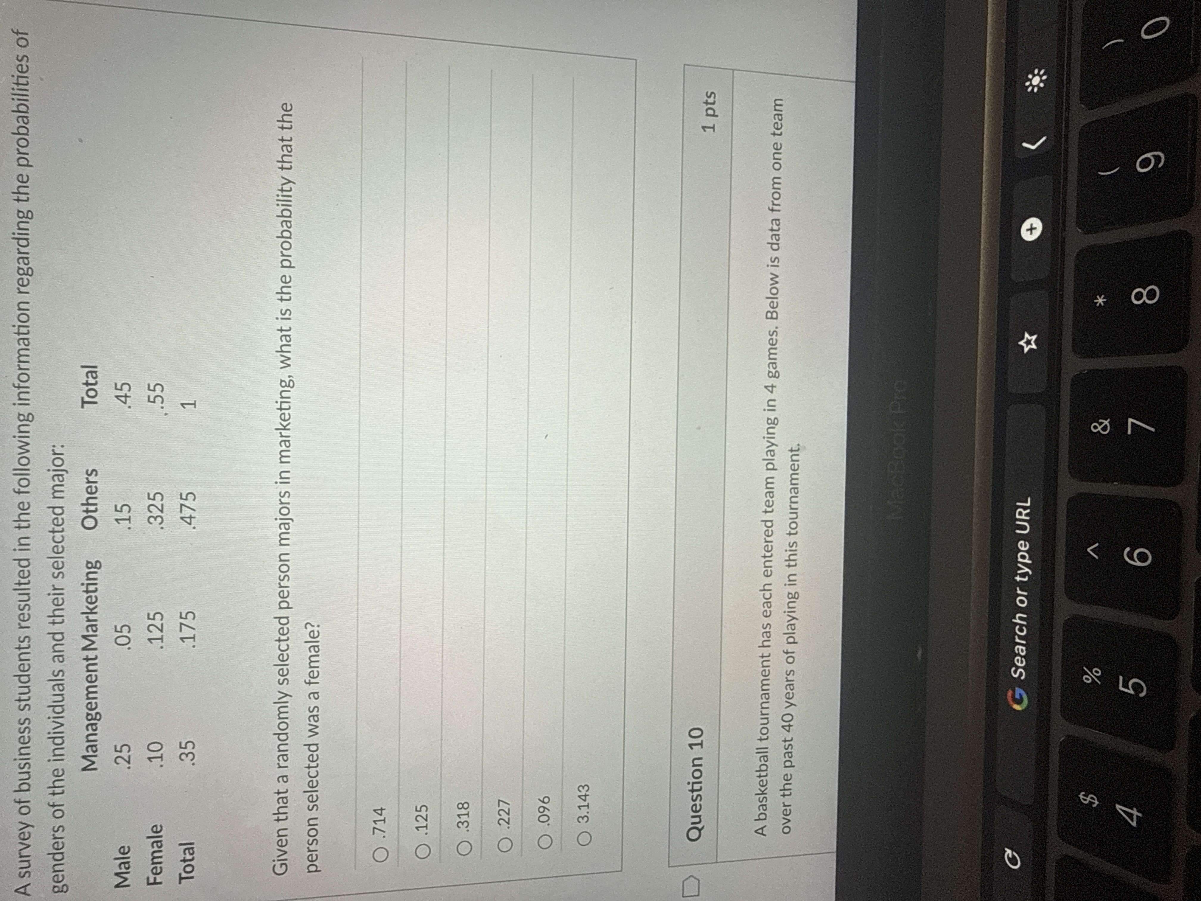 A survey of business students resulted in the | Chegg.com